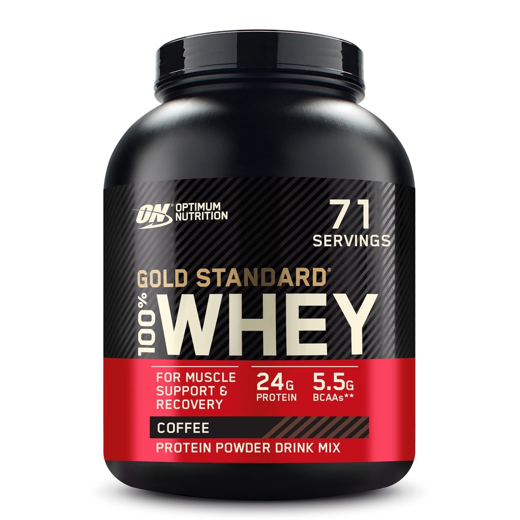 Optimum Nutrition Gold Standard 100% Whey Protein Polvo, Café, 5 libras (Packaging May Vary)