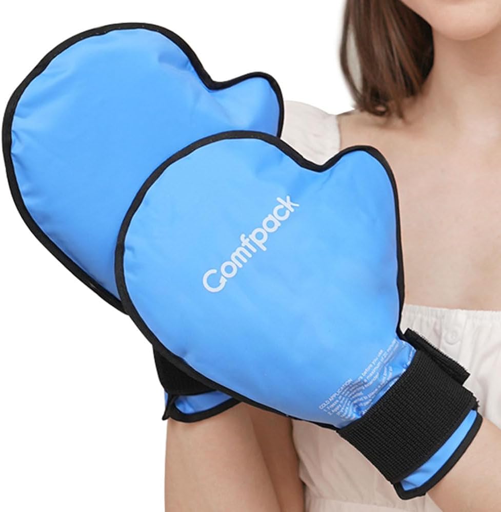 Guantes de paquete de hielo para el alivio del dolor, 2 guantes completos de terapia fría para la neuropatía de quimioterapia, paquete de hielo de gel para túnel carpiano, artritis, hinchazón, Suregry, mano de trabajo