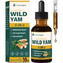 Wild Yam Root Extract Drops, Suplemento de mujeres con Fenugreek &amp; Motherwort Herb para el alivio de la menopausia " PMS Support. Fenogreco y Ñame Salvaje para la Menopausia. 2oz