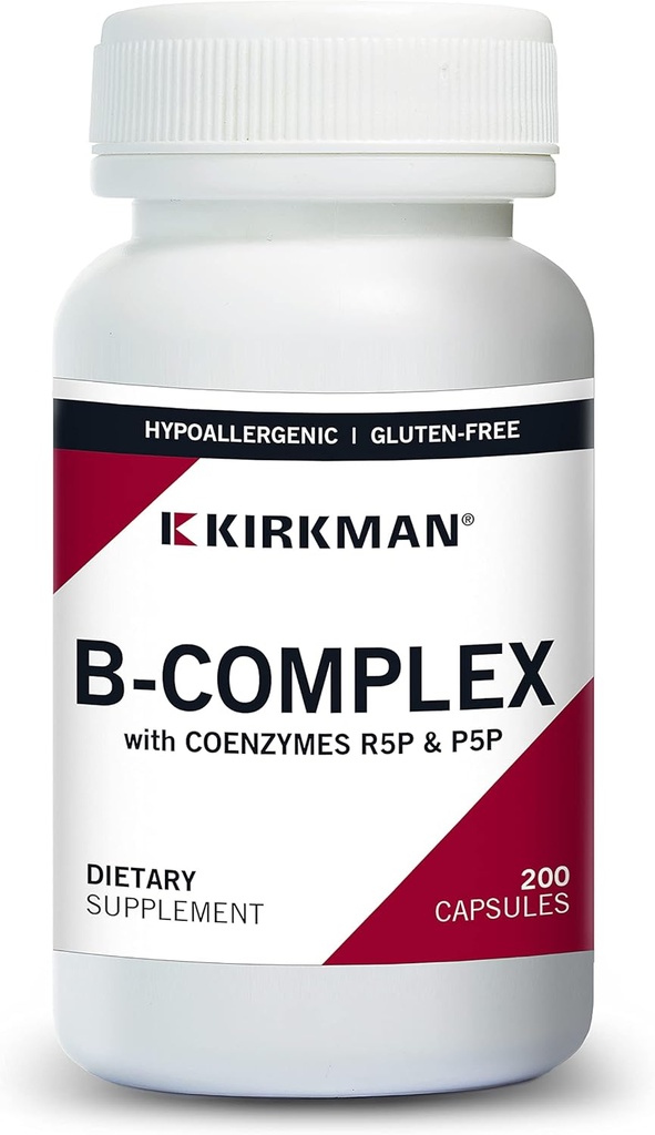 Kirkman B-Complex con CoEnzymes R5P & P5P - Hypoallergenic - 200 cápsulas vegetarianas