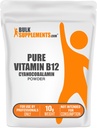 BulkSupplements.com Cianocobalamina puro (Vitamin B12) Polvo - B 12 Vitamina - B12 Vitaminas - Vitamina Vegan - B12 Cyanocobalamin - B12 Suplemento - Vitaminas energéticas (10 Gramos - 0.35 oz)