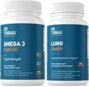 Dr. Tobias Omega 3 Fish Oil " Lung Health Supplements for Heart, Brain & Immune Support, Lung Cleanse " Detox Formula for Bronchial " Respiratory System, 60 cápsulas