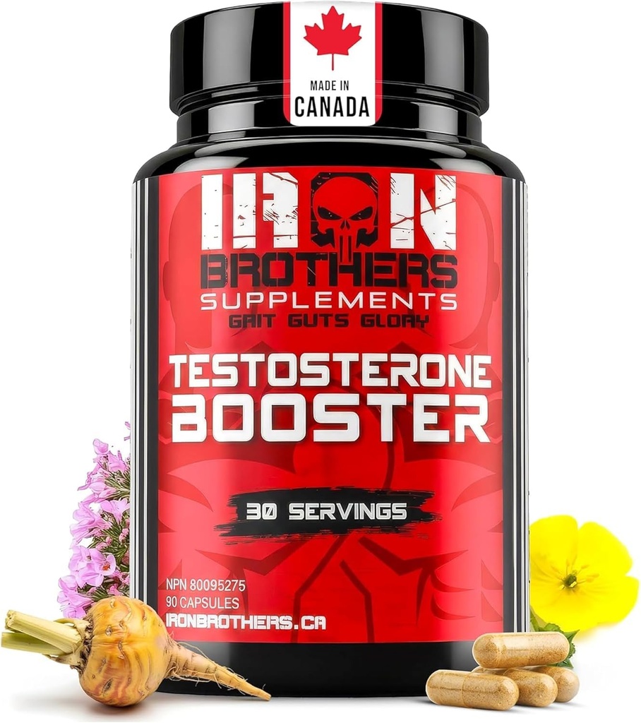 Hermanos Hierro Suplementos Testosterona Booster para Hombres, 90 cápsulas  Testosterona Suplementos para Hombres Para Mejorar el Crecimiento Musculo  Estrogen Blocker ← Promociona la pérdida de grasas &amp; Aumenta el rendimiento - 30 días