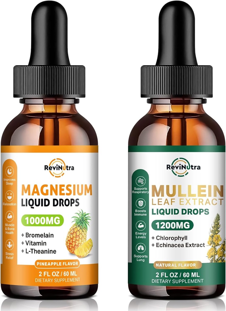 Suplemento de magnesio líquido " Mullein Drops for Lungs