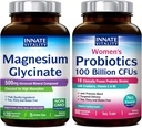 Innato Vitality Magnesium Glycinate & Women's Probiotics Bundle, Non-GMO, No Gluten Dairy Soy & Vegan, Magnesium (120 Caps) & Probiotic (60 Caps)