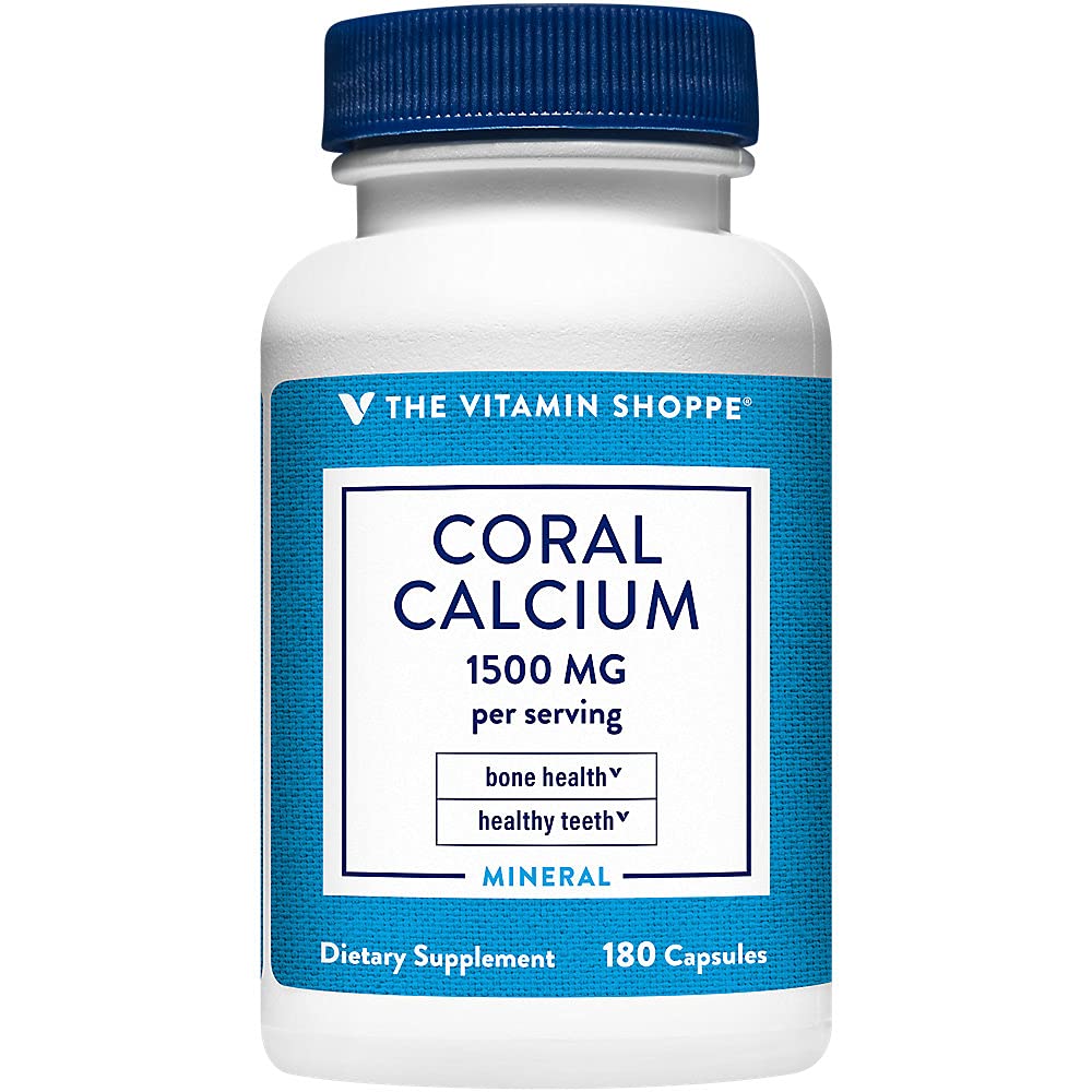 La vitamina Shoppe Coral Calcio 1,500MG - Eco Fuente segura de Calcio, Magnesio &amp; Trace Minerals para apoyar los huesos y dientes saludables (180 cápsulas)
