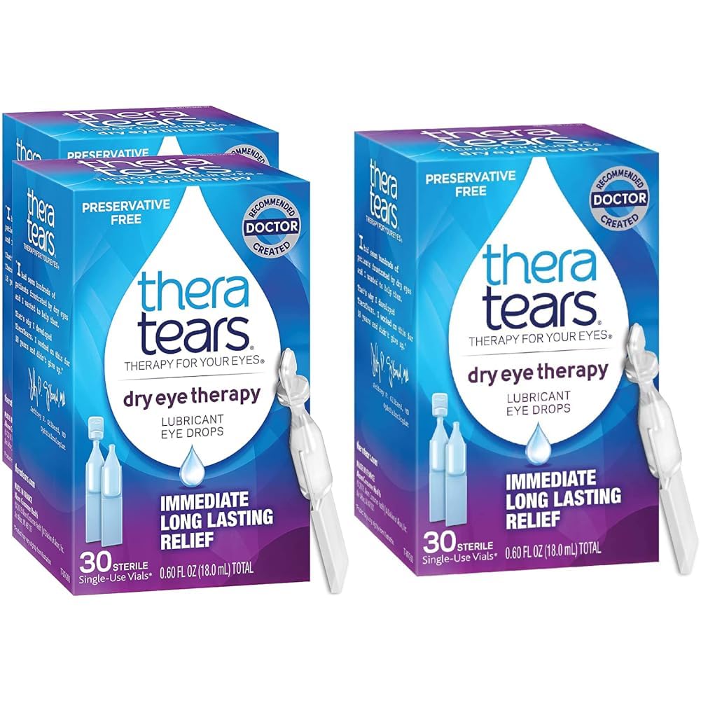TheraTears Dry Eye Therapy Eye Drops Preservative Free 30 Vials 2 Pack Dry Eye Therapy Lubricating Eye Drops Preservative Free 30 Single-Use Vials
