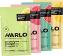 Harlo - Sample Pack Electrolyte Drink Mix with Añadido Bovine Collagen &amp; Creatine - Creatine Monohydrate Powder - Energy Drink Powder - Sugar Free Energy Drinks