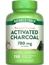 La verdad de la naturaleza Activado Charcoal Capsules 780 mg Silencioso 150 Pills ¦ desde Coconut Shells ¦ No GMO &amp; Gluten Suplemento Libre