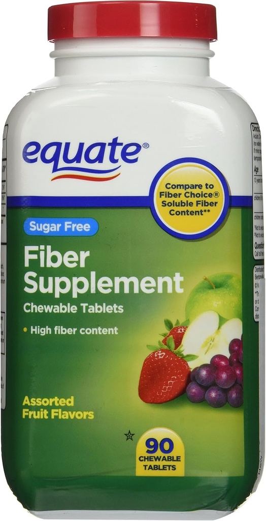 Equate - Suplemento de fibra, 90 Tabletas Chewable (Compare to Fiber Choice)
