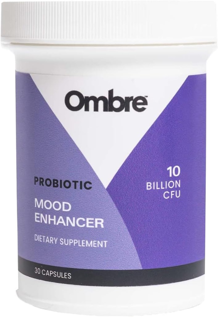 Ombre Mood Enhancer Probiotic Capsules, promueve la memoria, los patrones de sueño saludables, y Gut Health, 30 días de suministro