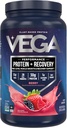 Vega Sport Vegan Protein Powder + Recuperación - 30g Plant Based Protein per Serving, Berry, 19 Servings, 5g BCAAs, Probiotics, NSF Certified, For Shakes & Smoothies, 1.8lbs (Paquete mayo Vary)