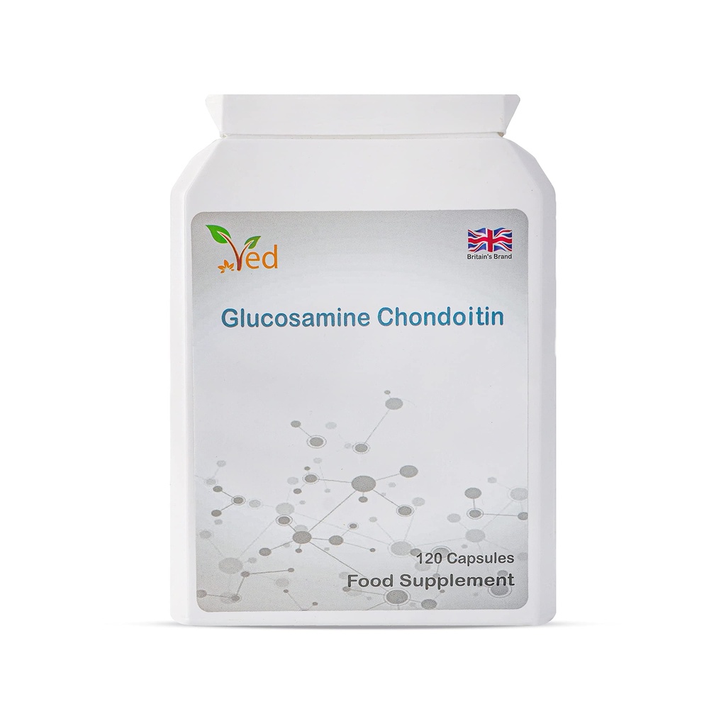 Ved Glucosamine Chondroitin Turmeric Vitamina C ← Soporte Conjunto Suplemento ←Non-GMO, Gluten Free ← 120 Capsules Silencio 60 Days Supply.
