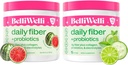 Diario Fibra Suplemento Bundle - Cucumber Lime Mint & Watermelon - con los electrolitos de Collagen, Probióticos - Refrescantes sabores de bienestar, 32 servicios totales