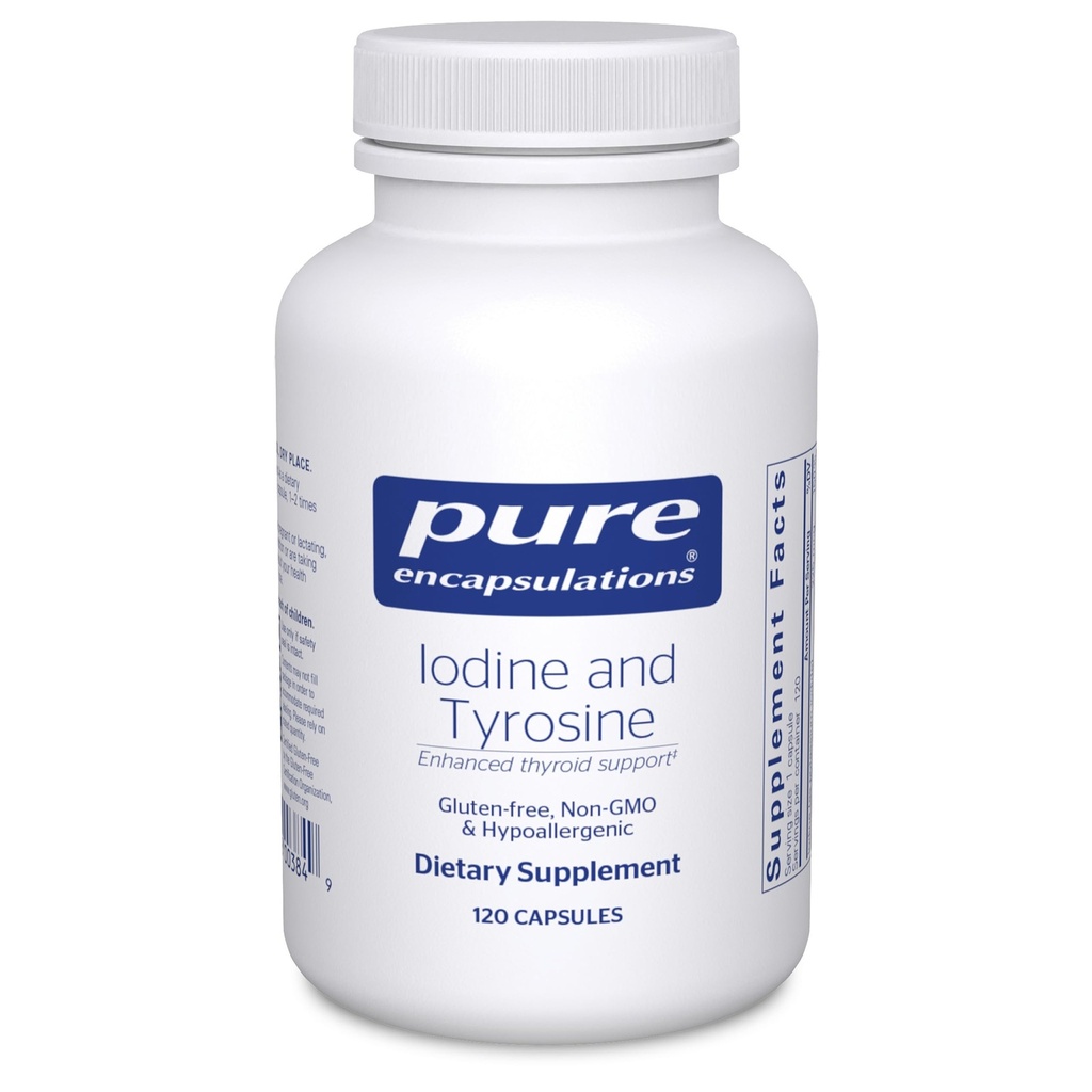 Pure Encapsulations Iodine and Tyrosine ¦ Hypoallergenic Supplement for Enhanced Thyroid Support ← 120 Capsules