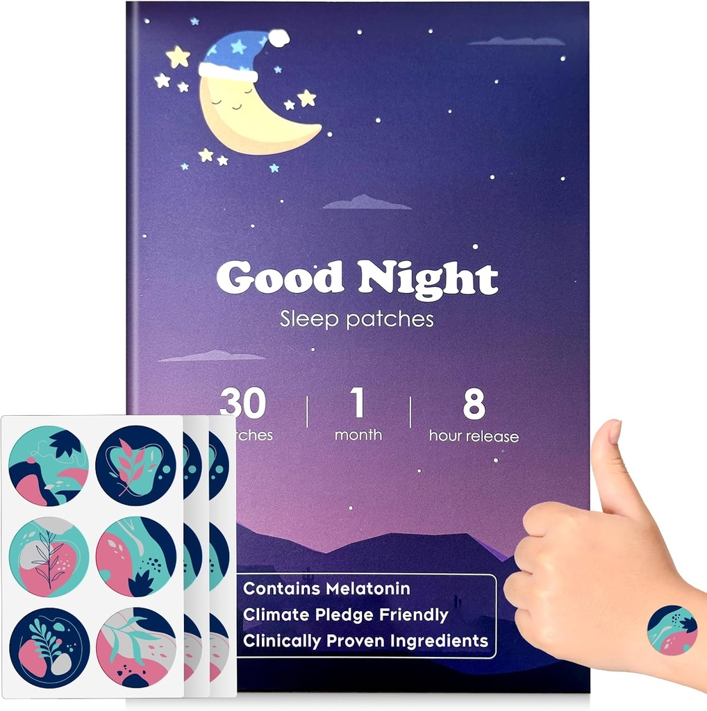Patches de sueño, 30 Pack Upgraded Deep Sleep Patches for Adults, All Natural Deep Patch, para Hombres y Mujeres, Altamente Respirable Y Adecuado Para el Clima Caliente, Fácil de Usar Que Last All Night