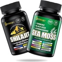 Sea Moss y shilajit Bundle - 90EE Conde - Sea Moss, Black Seed Oil, Ashwagandha, Turmeric " Shilajit, Rhodiola Rosea,Burdock, Bladderwrack 21 en 1 Suplementos (2 Packs)