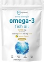 Micro Ingredientes Extra Strength Omega 3 Fish Oil Suplementos 1,200mg Por Serving, 240 Softgels ¦ Lemon Flavored ← Burpless  durable Essential Fatty Acids ← EPA 220mg + DHA 150mg ← Pescado en el mar profundo