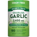 Verdad de la Naturaleza Ajo sin olor Softgels Silencioso 2400mg Silencio 180 Conde Silencio No GMO &amp; Gluten Suplemento Libre