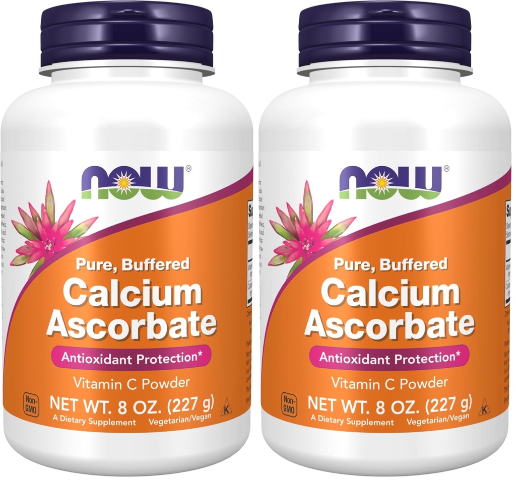 NOW Supplements, Calcium Ascorbate Powder, Buffered, Antioxidant Protection*, 8-Ounce (Pack of 2)