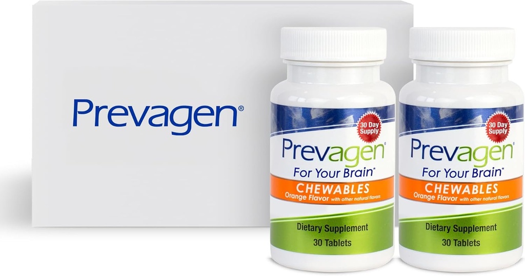 Prevagen Regular Strength Orange Chewables - 60 Tabletas (2 Mes de Suministro) Silencio Formulado para Su Cerebro Silencio 10 mg de Apoaequorin Plus Vitamina D3