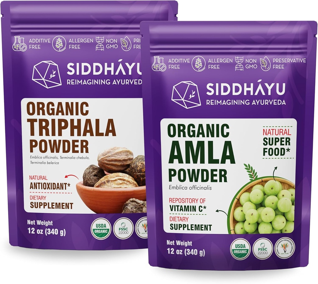 Orgánica Triphala Polvo - 12 oz " Orgánica Amla Herbal Suplemento Polvo - 12 oz