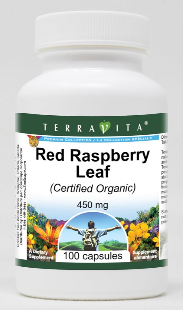 Hoja de frambuesa roja (Certified Organic) - 450 mg (100 cápsulas, ZIN: 518667)