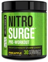 Jacked Factory NITROSURGE Pre Workout Suplemento - Endless Energy, Instant Strength Gains, Clear Focus, Bombas Intensas - NO Booster &amp; Powerful Preworkout Energy Powder - 30 Servings, Pineapple