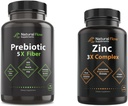 Complejo de suplemento de zinc con cobre y vitamina C, Suplemento de fibra prebiótica 5 en-1 cápsulas