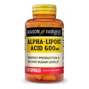MASON NATURAL Alpha Lipoic Acid 600mg por Serving, Gluten Free ALA Suplemento, 30 cápsulas
