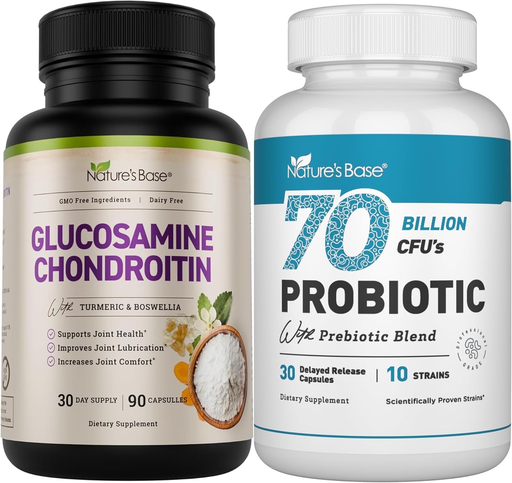 Base de la naturaleza Glucosamine Chondroitin + Probióticos 70 Billion CFU