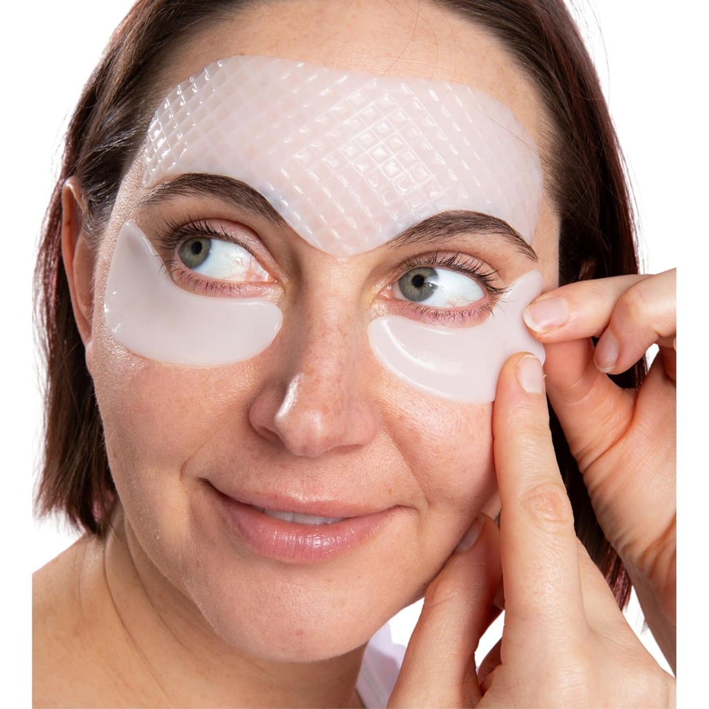 La frente de JJ adultoG " Under Eye Patches Bundle ← Depuff, Brighten y Hydrates Skin  Diminishes Dark Circles, and Wrinkles Overnight ← Hecho con Collagen, Glycerin " Vitamin C  durable (12 Pares " 12 Patches)