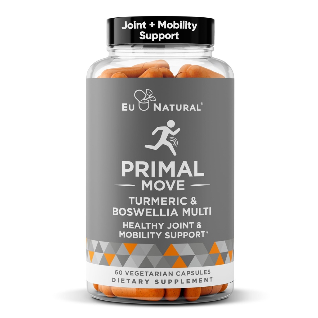 Primal Joint &amp; Mobility Support - Advanced Joint Support Supplement for Women and Men - Turmeric, Boswellia, Ginger and Boron for Whole-Body Flexibility, Joint Health & Comfort - 60 Veg Soft Capsules