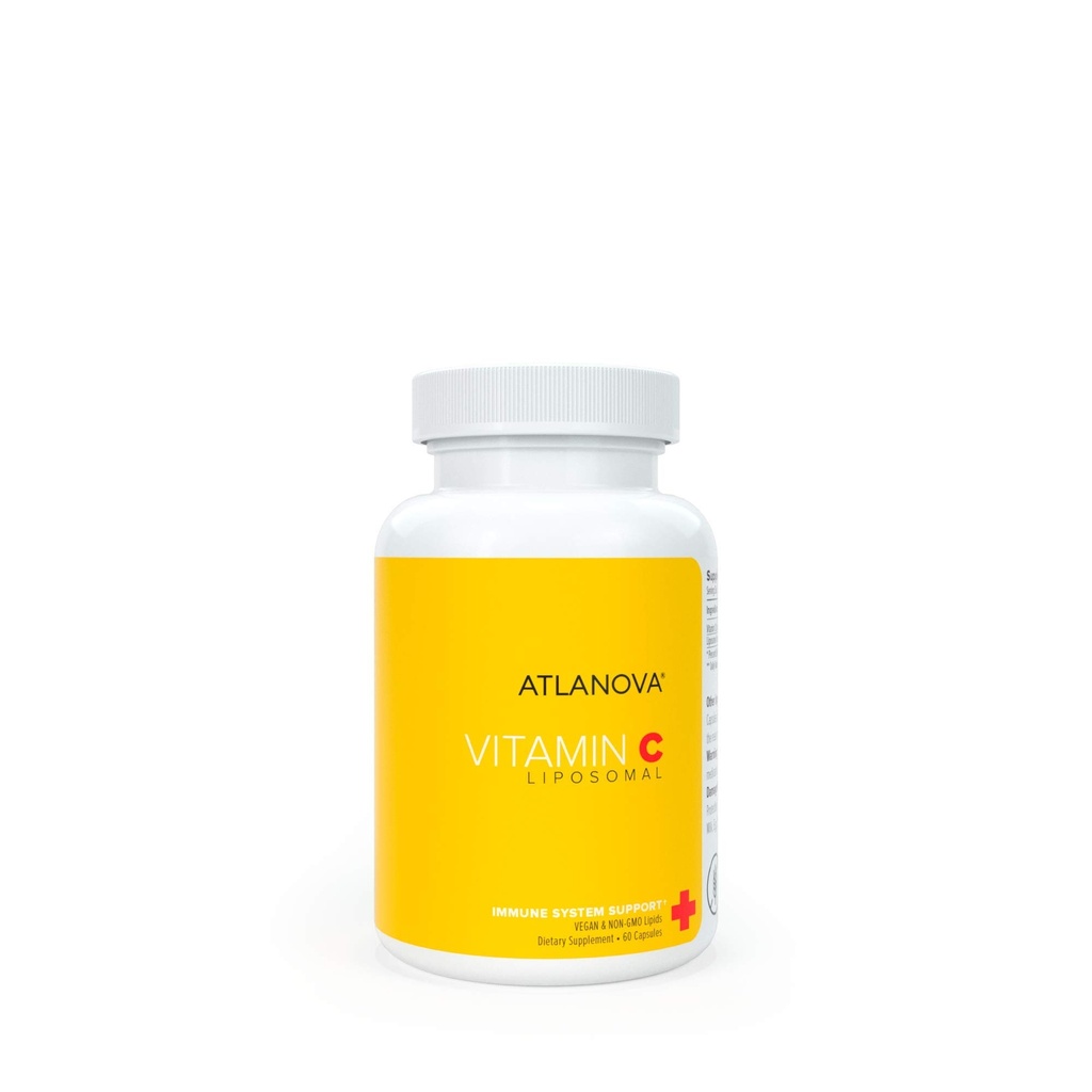 ATLANOVA Vitamina Liposómica Verdadera C 1000mg cápsulas Vegan Best Natural Non GMO Hecho en EE.UU. Antioxidante Absorción Máxima Sistema Immune Soporte &amp; Collagen Booster Liposome Lab Formula Suplemento