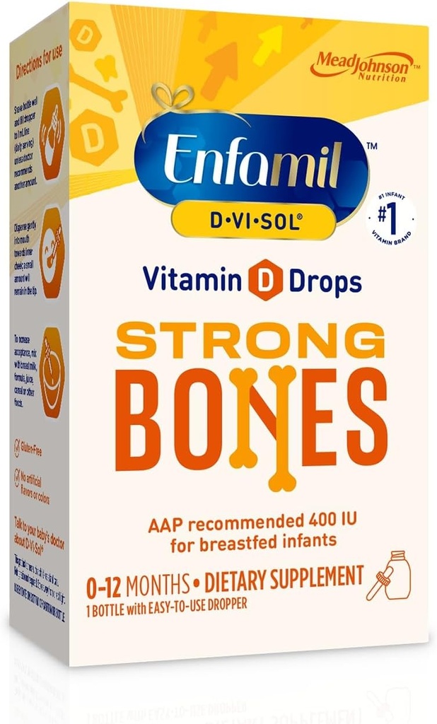 Enfamil D-Vi-Sol Vitamina D Suplemento gotas 50 mL (Packs of 2)