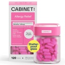 Armario: Diphenhydramine 25mg Alivio de la alergia Tablas antihistamínicas para las alergias, Hay Fever y Runny Nose, 120 Tabletas (Botella de vidrio recargable)