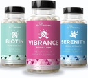 Eu Natural Beauty Bundle - Vibrance Bundle con Biotina & Serenidad para el crecimiento del cabello más saludable, uñas más fuertes, piel de alumbramiento