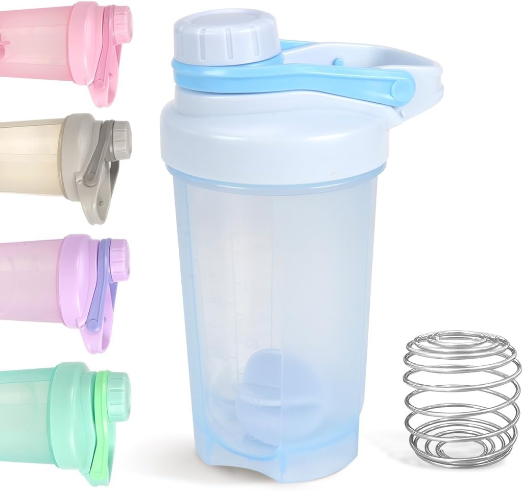 D.Y.A 16oz Leak Proof Sports Shaker Botella para Protein Shakes, Pre Workout y Travel - BPA Gratis &amp; Easy Clean, Blue