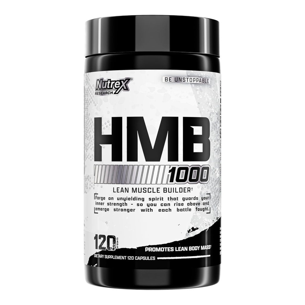 Nutrex Research HMB 1000 MG ← Apoya la recuperación del músculo, reduce los daños del músculo esquelético, mayor fuerza, prevenir la pérdida del músculo  120 cápsulas