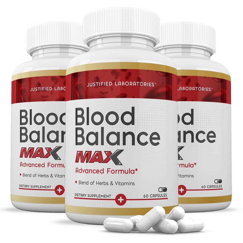 Laboratorios justificados (3 Pack Blood Balance Max 1295MG Fórmula suplemento píldoras 180 cápsulas
