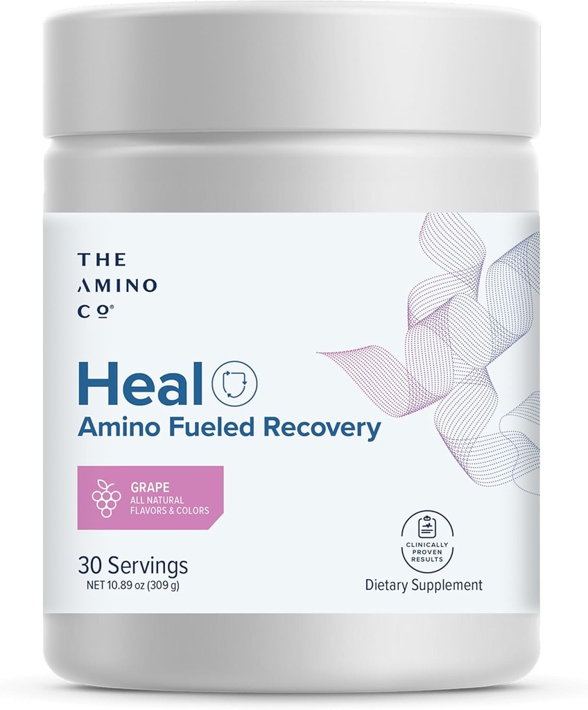 El Amino CO. - Curación - Post Workout Recuperación Bebida con Pure Eaa Amino Acid Fórmula - Cretina Monohydrate Polvo para la Reparación del Musculo Eficiente, Vegan y Keto-Friendly con Grape Flavor - 10.89oz.