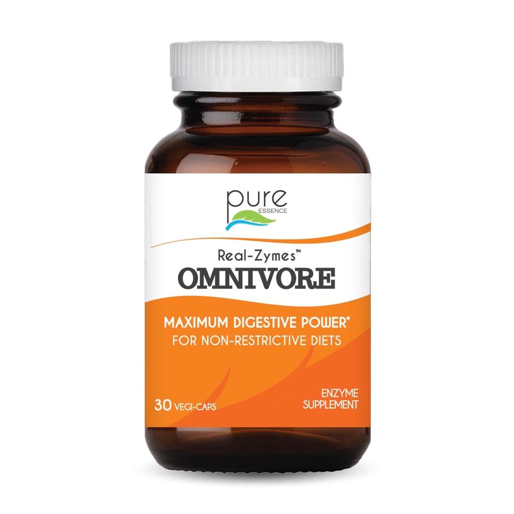 Real-ZymesTM OMNIVORE Digestive Enzymes Suplemento con Probióticos para una mejor digestión - Apoyo Natural para el Alivio de Bloating, Gas, Belching, Diarrhea, Constipation, IBS, etc. - 30 Caps