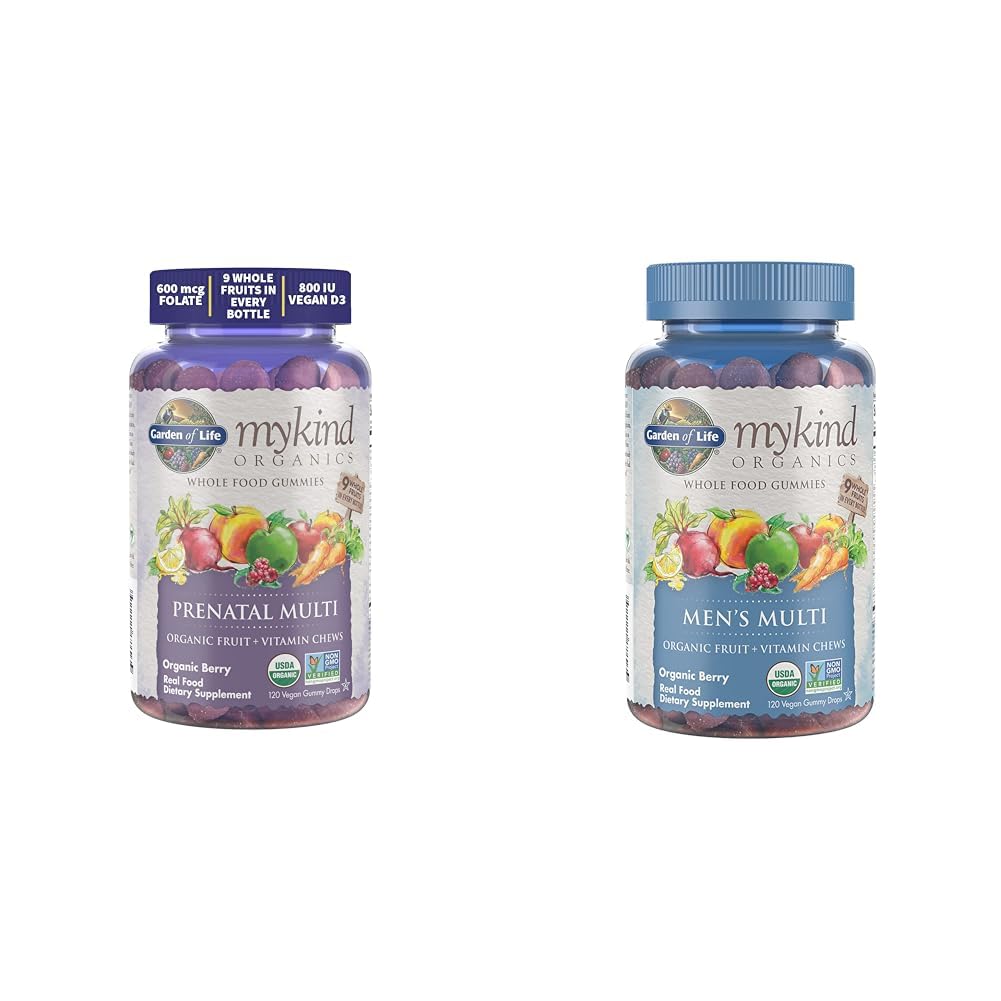 Jardín de Vida Orgánicas Gummies prenatales Multivitamínico con Vitamina D3, B6, B12 &amp; Orgánicas Gummy Vitaminas Multi Berry, 120 Conde