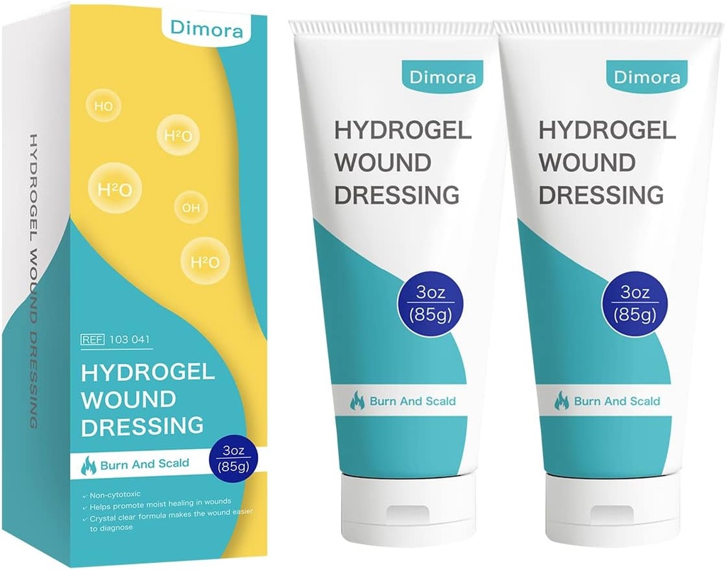 Dimora 2 Packs 6oz Hydrogel First Aid Ointment, Burn Injory Soothing Gel, Crema de Reparación de Esquí para Quemadura de Emergencia, Incisiones Postoperatorias, Brujas, Cuidado de Desechos