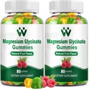 Magnesio Glycinate Gummies 400 - Suplemento Magnesio para el sueño,Stress & Muscle Relief Magnesium Chews para adultos y niños con vitamina D, B6 Fruit Flavor, Vegan, 2 Packs