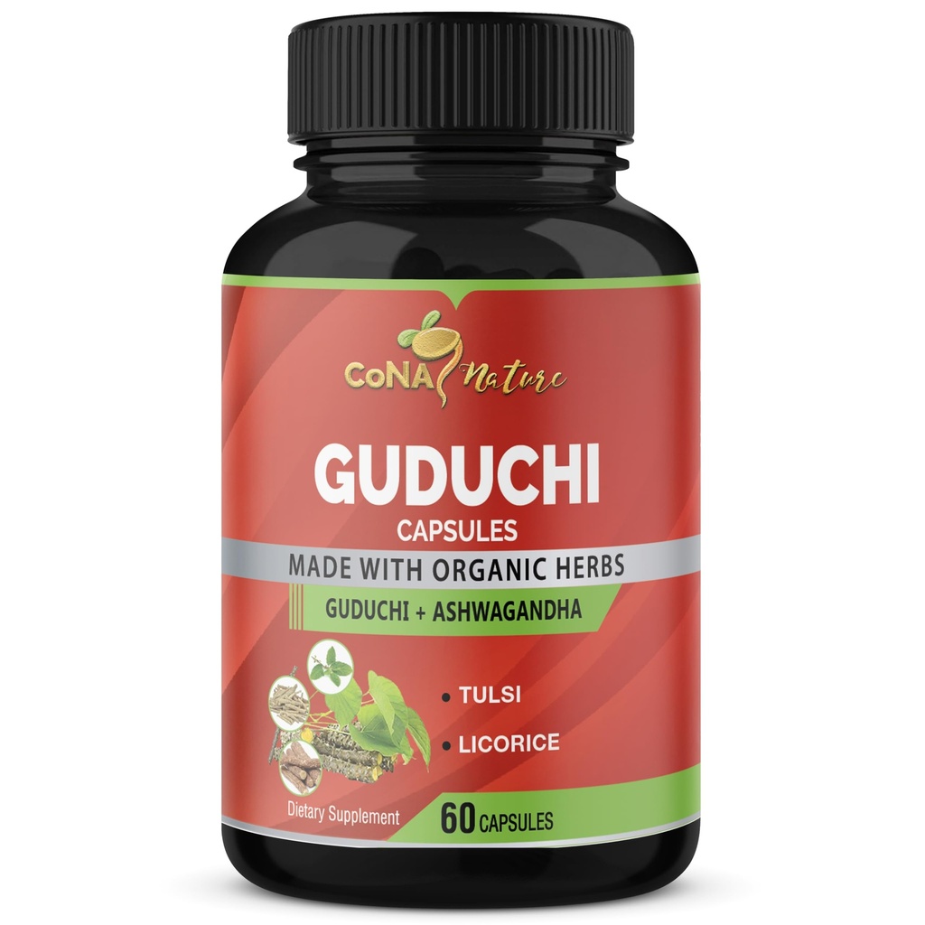 Orgánica Giloy Guduchi Extract Capsules " Ashwagandha, Licorice, Holy Basil ← Immune Booster