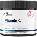 Diseños para la salud Buffered Vitamin C Powder 2000mg - Powdered Vitamin C (Acido acúbico) para la dosis alta con minerales alcalizantes para ser suaves en el estómago - Non-GMO Drink Mix (80 Servings / 240g)