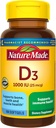 Nature Made Vitamina D3 1000 UI (25 mcg), Suplemento de vitamina D para Bone, Dientes, Muscle e Immune Health Support, 100 Softgels, 100 Day Supply