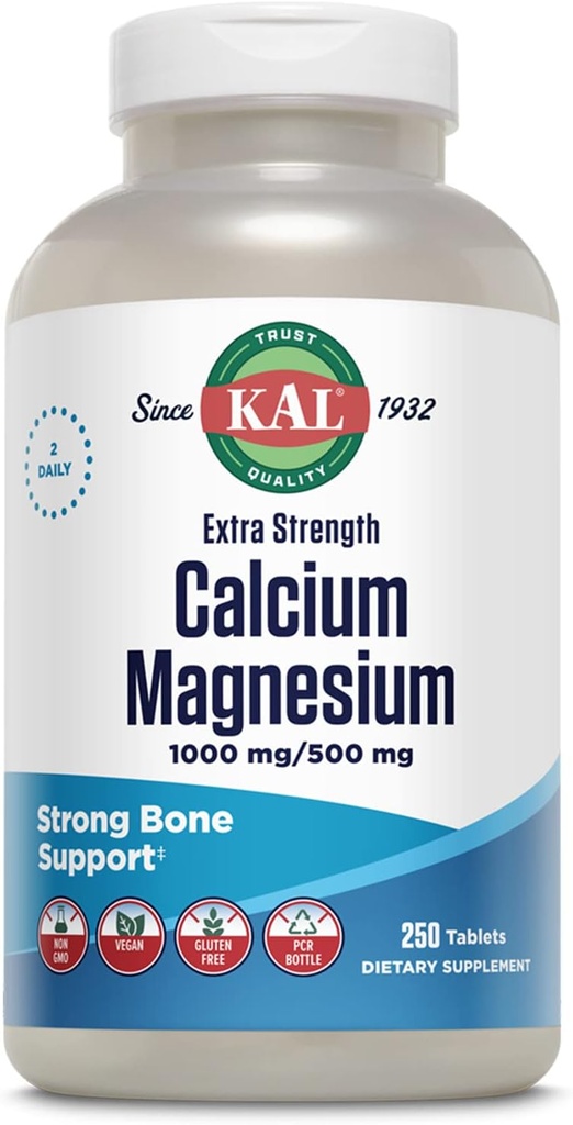 KAL Extra Strength Calcium Magnesium Tablets, 250 Conde