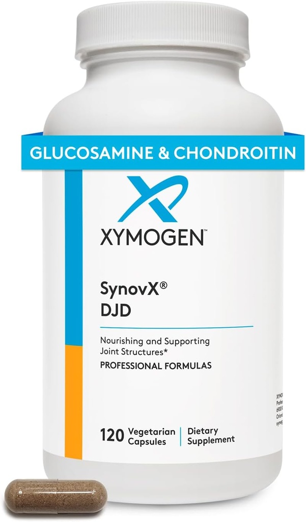XYMOGEN SynovX DJD - Ayuda a mantener juntas saludables + proporciona bloques de construcción de tejidos conjuntos con MSM, mejillón verde, sulfato de condroitina, sulfato de Glucosamina, ácido hialurónico (120 cápsulas)